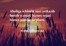 Aholiga ichimlik suvi yetkazib berish xizmati biznes rejasi biznes planlar to'plami.