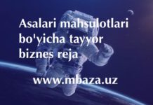 Asalari mahsulotlari bo'yicha tayyor biznes reja