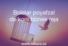 Bolalar poyafzal do'koni biznes reja