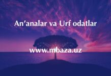 An’analar va urf-odatlar an'analar va urf odatlar