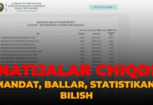 Test natijalari 2024. Natijani bilish yo'riqnomasi